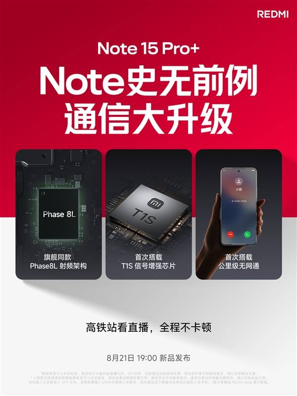 REDMI Note 15 Pro+首搭自研澎湃T1S芯片：信号强到离谱！支持无